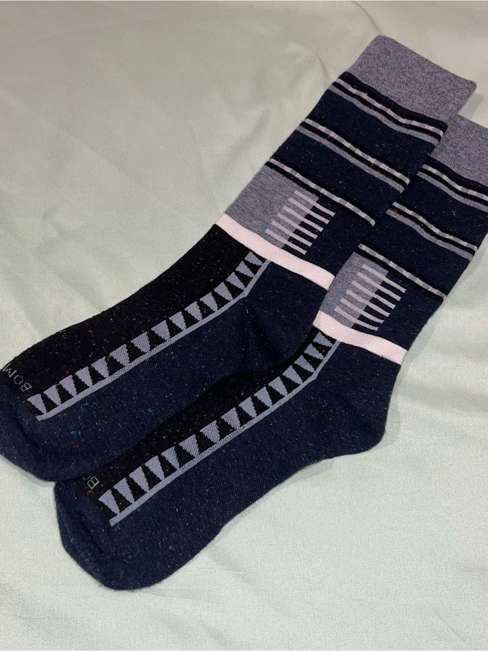 Bombas lightweight stripes calf socks, Women Large